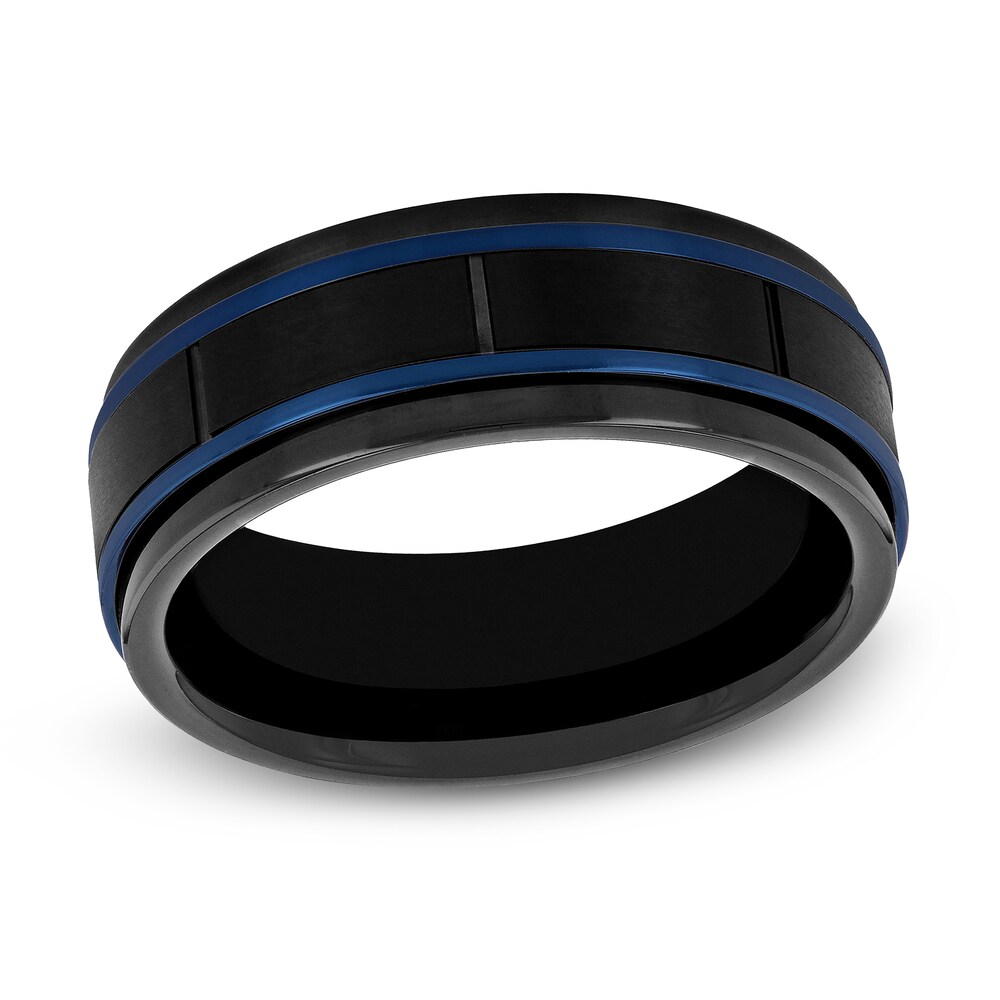 Wedding Band Two-Tone Tungsten 8mm EaT7QdJC