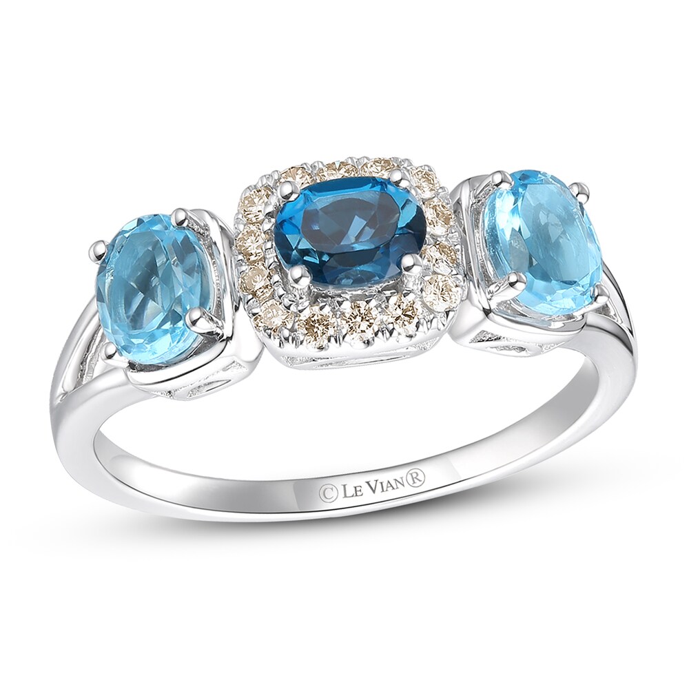 Le Vian Natural Topaz Ring 1/10 ct tw Diamonds 14K Vanilla Gold EbLBHexN