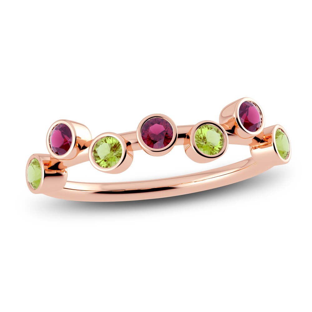 Juliette Maison Natural Peridot & Natural Rhodolite Garnet Ring 10K Rose Gold EfyitrrO