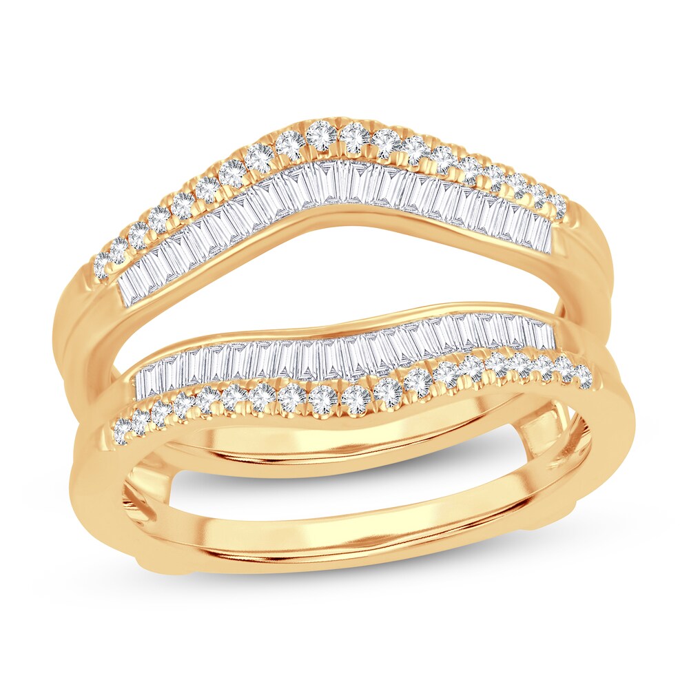 Diamond Enhancer Ring 1/2 ct tw Round/Baguette 14K Yellow Gold EmEp0nrt