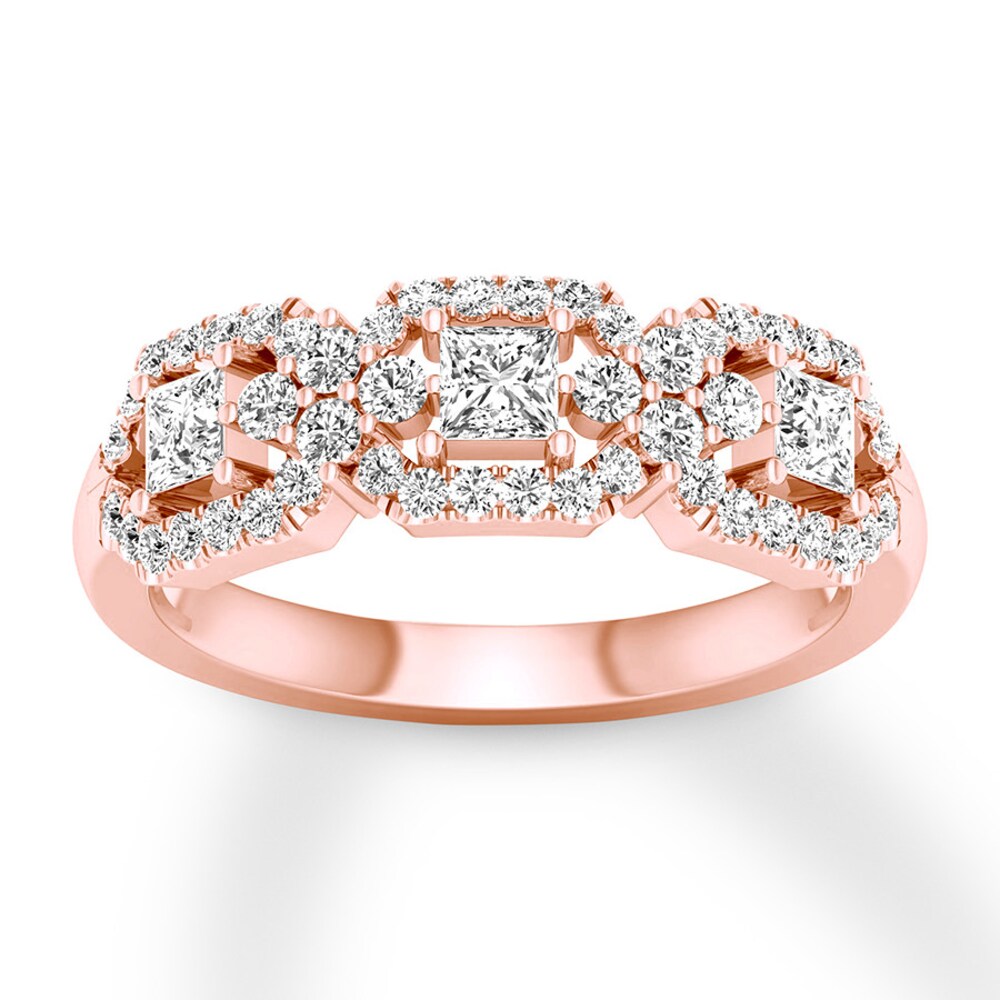 Diamond Anniversary Band 3/4 ct tw Princess/Round 14K Rose Gold EsprTMSn