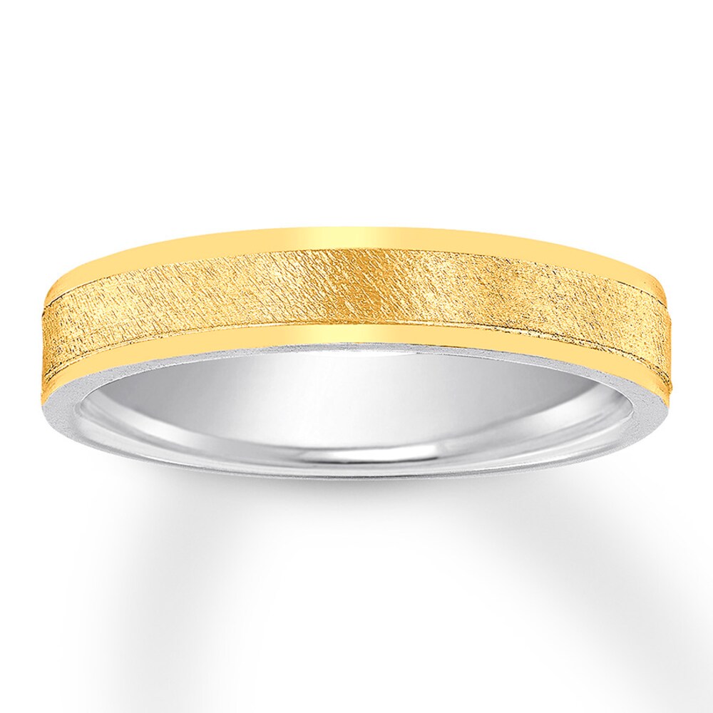 Wedding Band 14K Two-Tone Gold 4mm EtDwcY7X