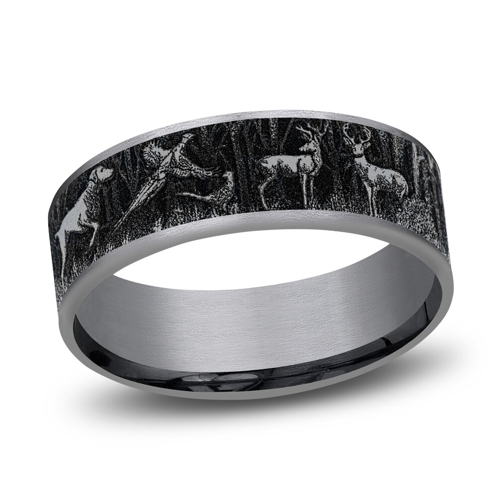 Forest Wedding Band Tantalum 7.5mm EwoFAts4