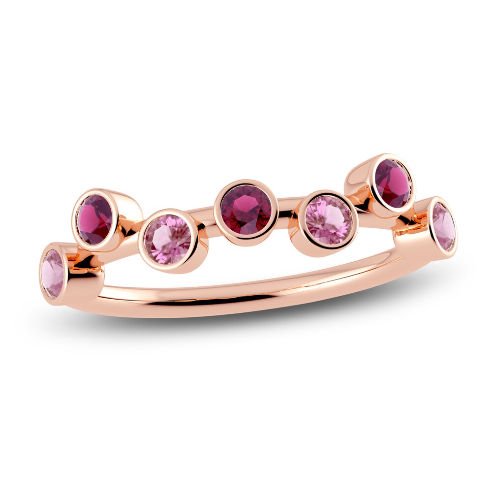 Juliette Maison Natural Pink Tourmaline & Natural Rhodolite Garnet Ring 10K Rose Gold FBH4jqeb