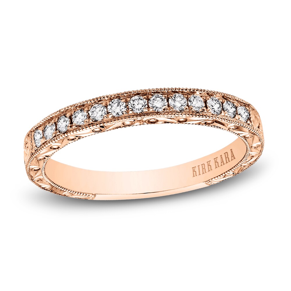 Kirk Kara Diamond Wedding Band 1/5 ct tw Round 14K Rose Gold FHKMThhy