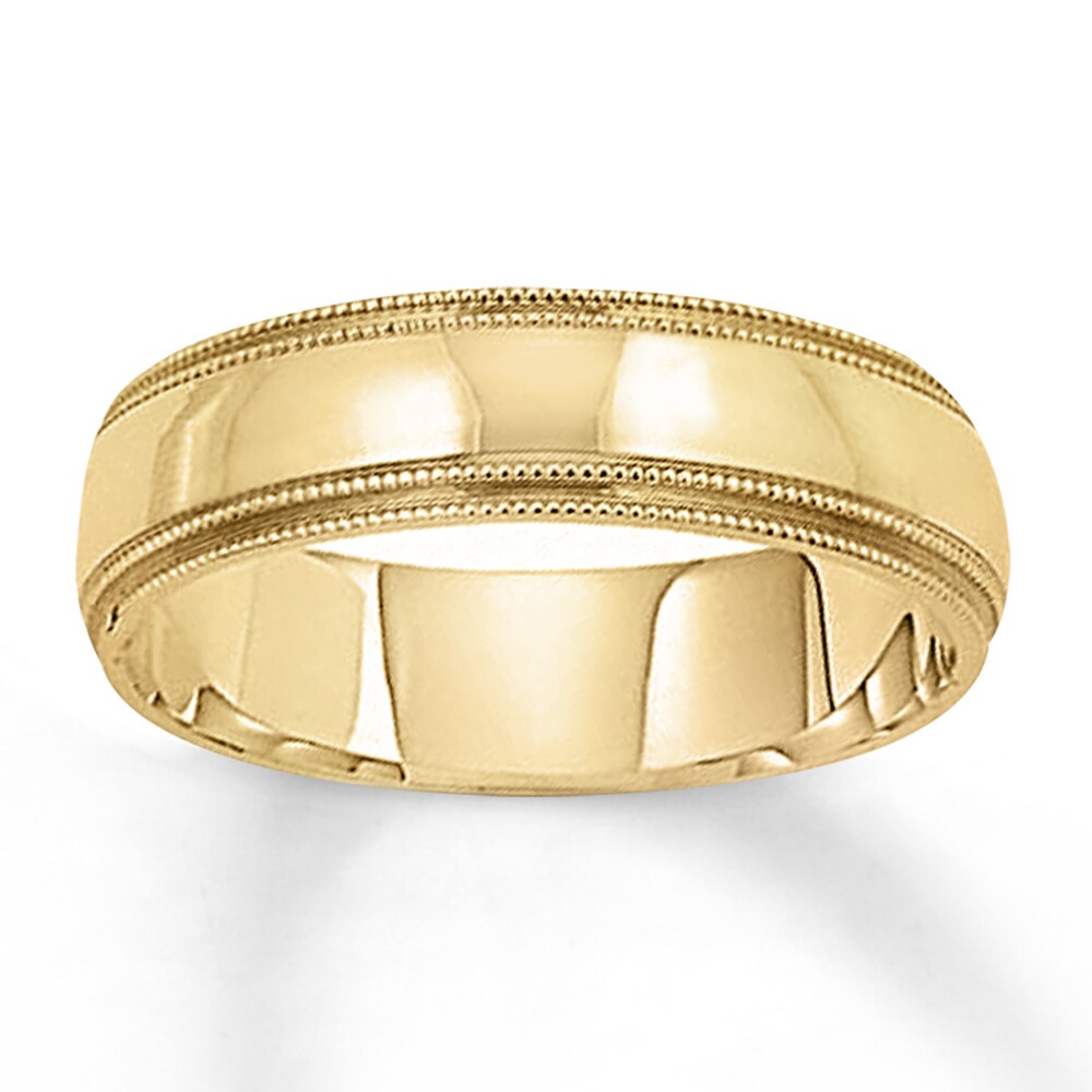 Wedding Band 14K Yellow Gold 6mm FRiqbh0q