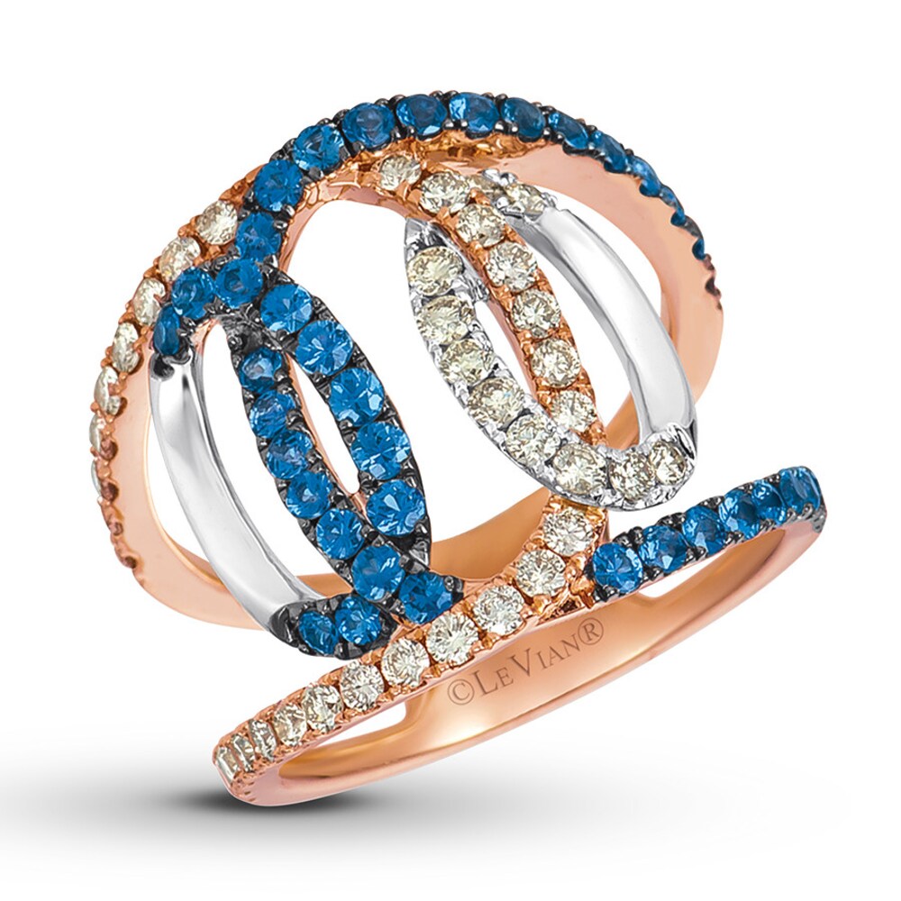 Le Vian Sapphire Ring 3/4 ct tw Diamonds 14K Two-Tone Gold FgduhY30