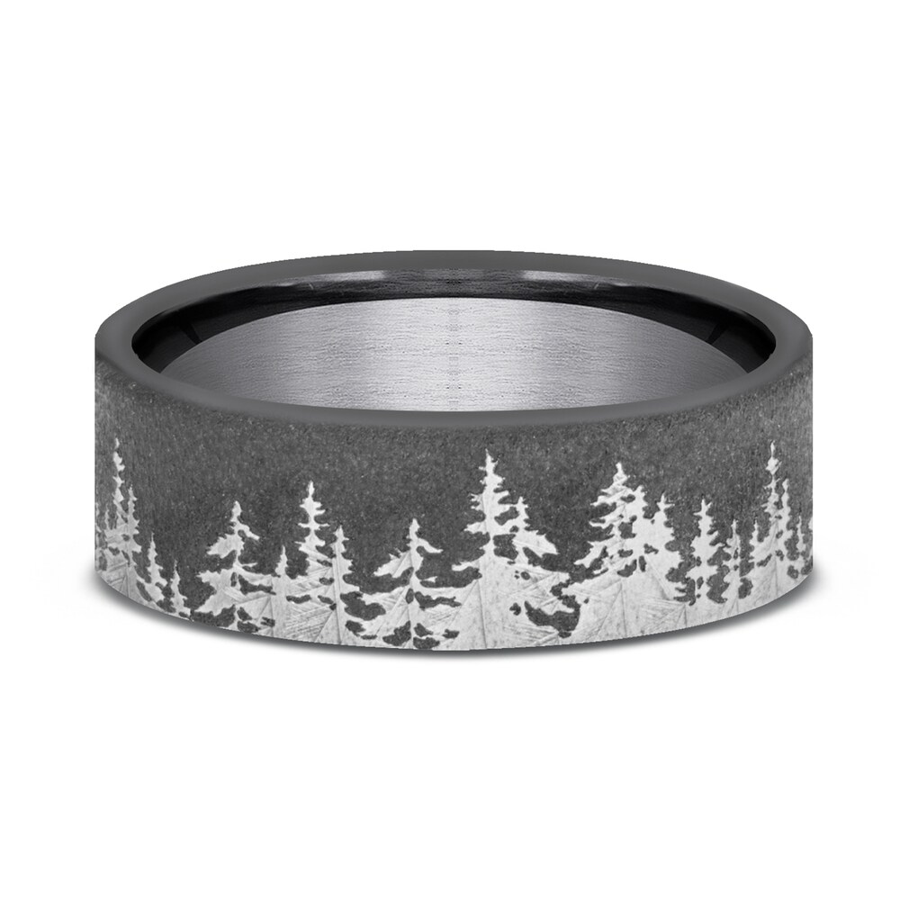 Tree Wedding Band Black Tantalum 8.0mm FhTTrGGM