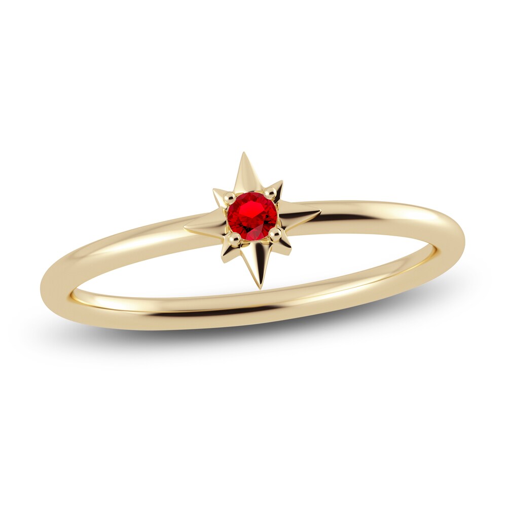 Juliette Maison Natural Ruby Starburst Ring 10K Yellow Gold Fr9TU1We