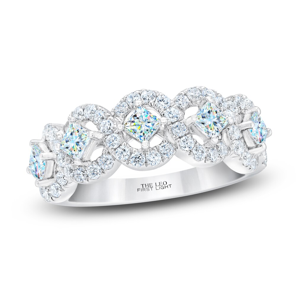 THE LEO First Light Diamond Anniversary Band 1-1/4 ct tw Round/Princess 14K White Gold FzMpEAw9