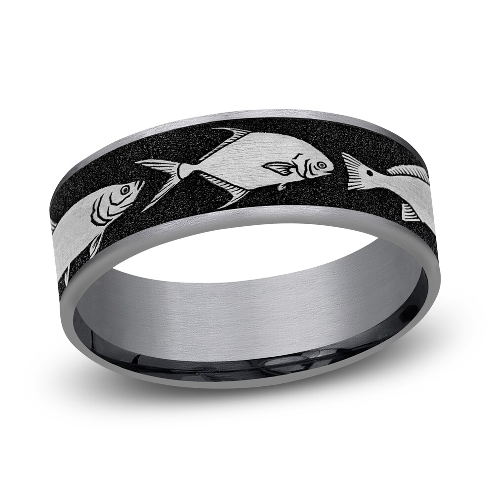 Bay Fish Wedding Band Tantalum 7.5mm GHpPpk7S