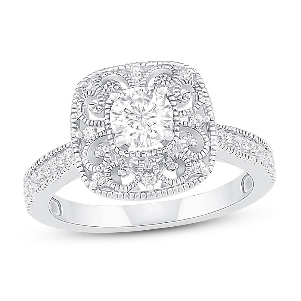 Diamond Ring 1/2 ct tw Round 14K White Gold GITnkbKY