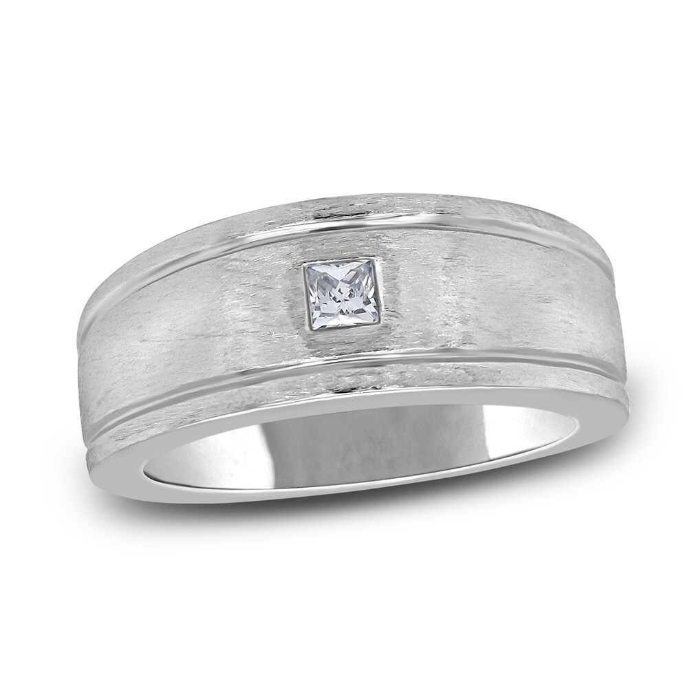 Men's Diamond Anniversary Ring 1/5 ct tw Princess 14K White Gold Ge1FLeGm