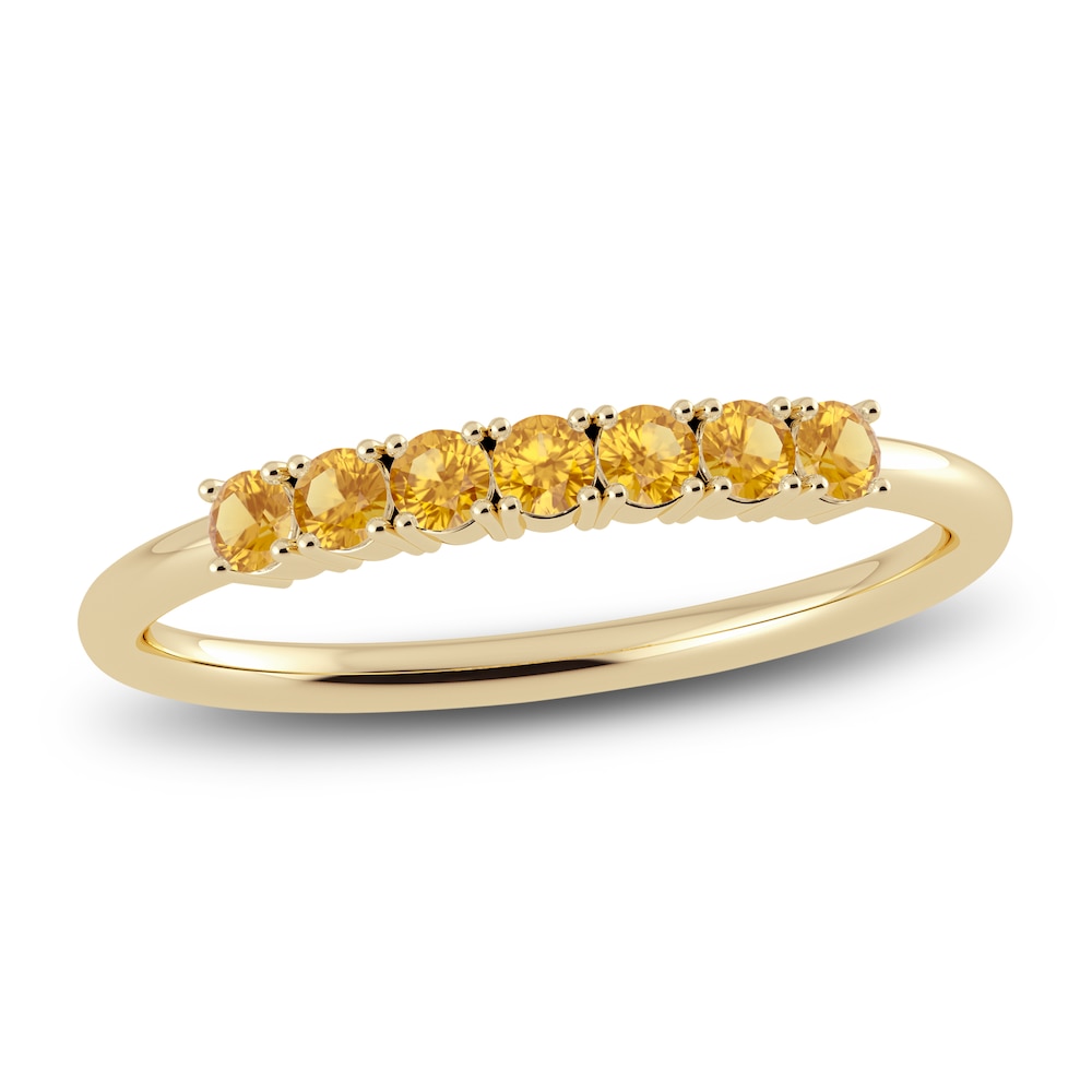 Juliette Maison Natural Citrine Half Eternity Ring 10K Yellow Gold Gkcjiqwn