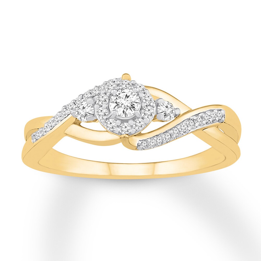 Diamond Ring 1/4 ct tw Round 10K Yellow Gold Gu7e7tAl