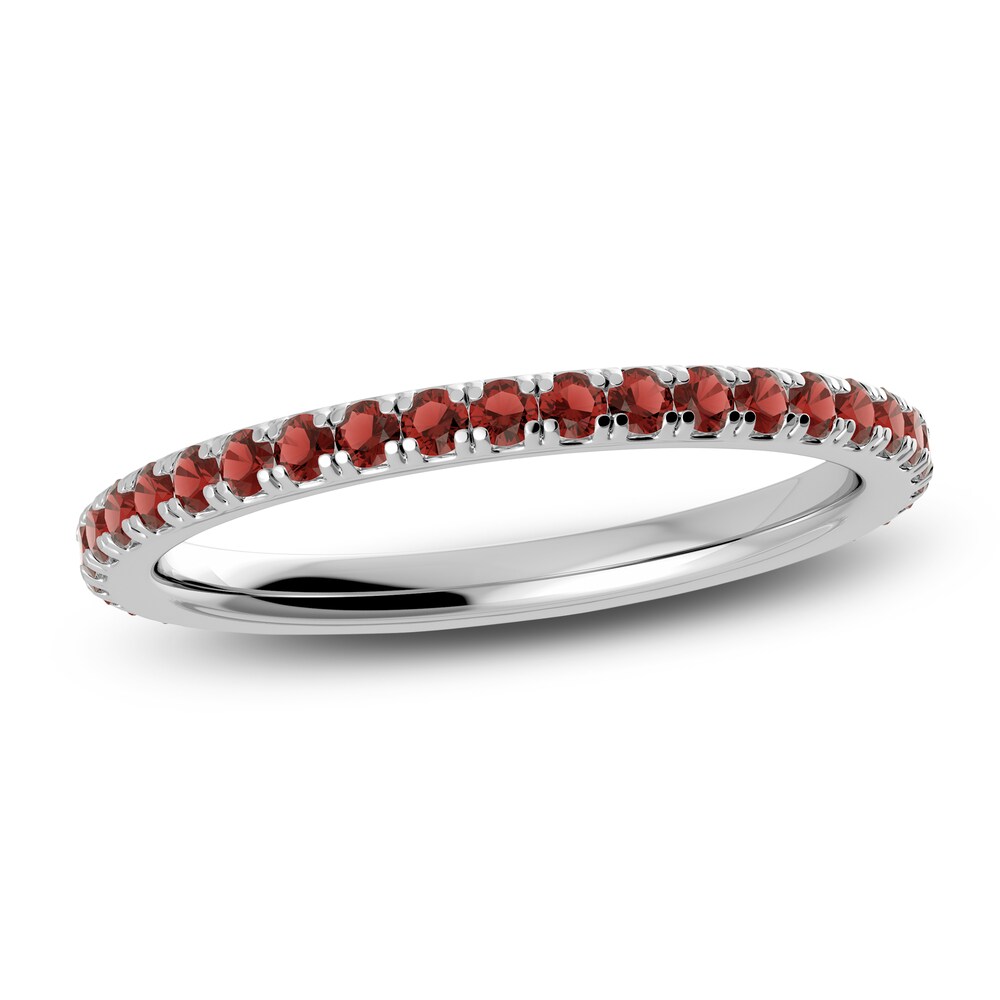 Juliette Maison Natural Garnet Eternity Ring 10K White Gold H9Y31qZi