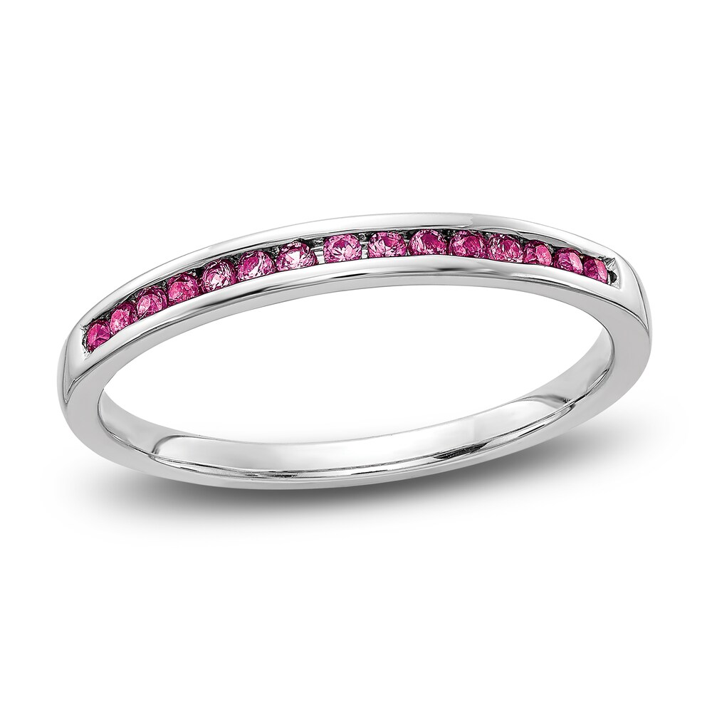 Lab-Created Pink Sapphire Ring 14K White Gold HDOsA2Hm