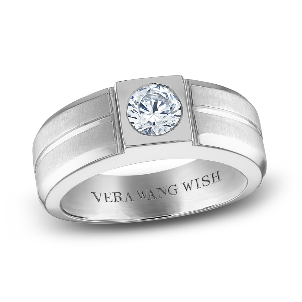 Vera Wang WISH Men's Lab-Created Diamond Ring 1 ct tw Round 14K White Gold HDldXs7q