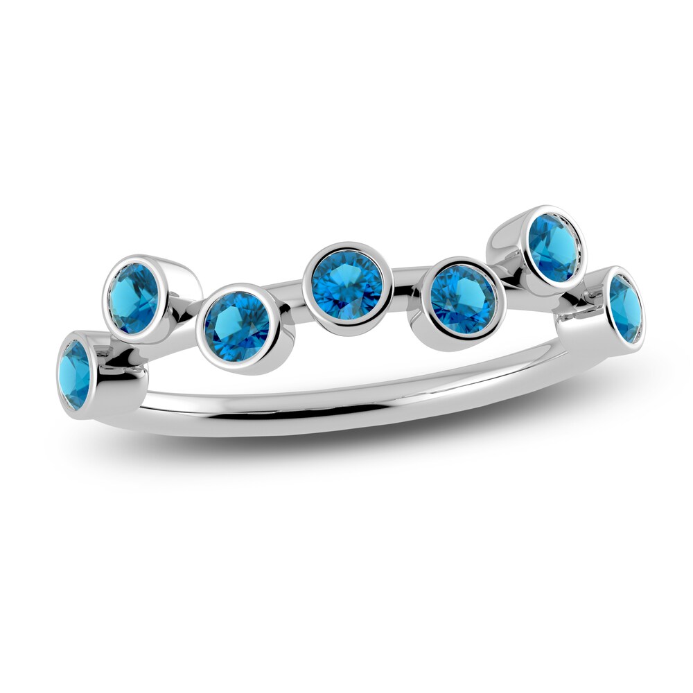 Juliette Maison Natural Blue Zircon Ring 10K White Gold HM25izLR