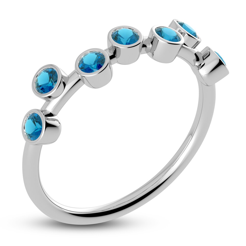 Juliette Maison Natural Blue Zircon Ring 10K White Gold HM25izLR