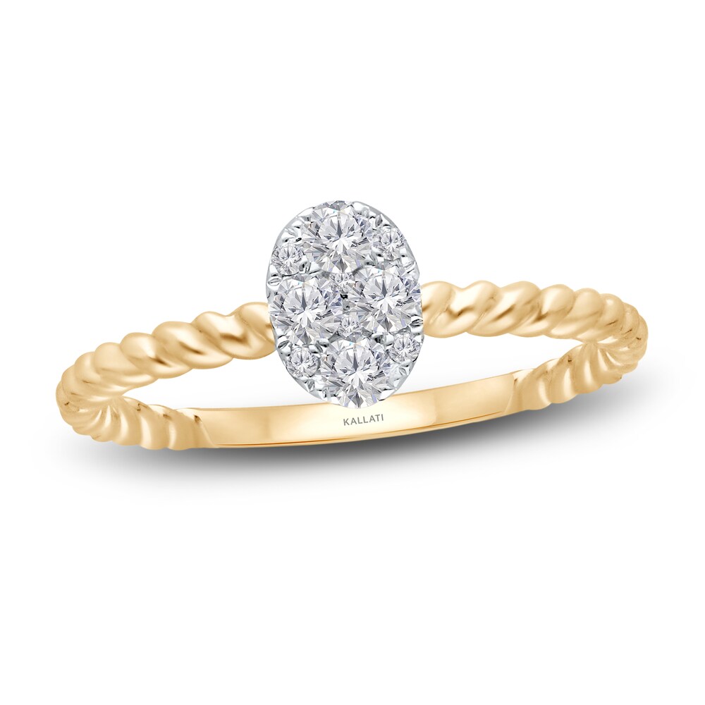 Kallati Diamond Oval Ring 1/4 ct tw Round 14K Yellow Gold HMmgrfel