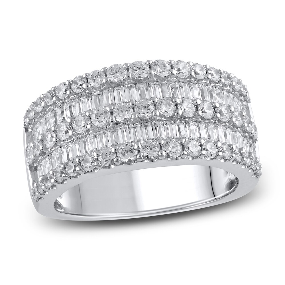 Diamond Anniversary Band 2 ct tw Round/Baguette 14K White Gold HMn2hGd7