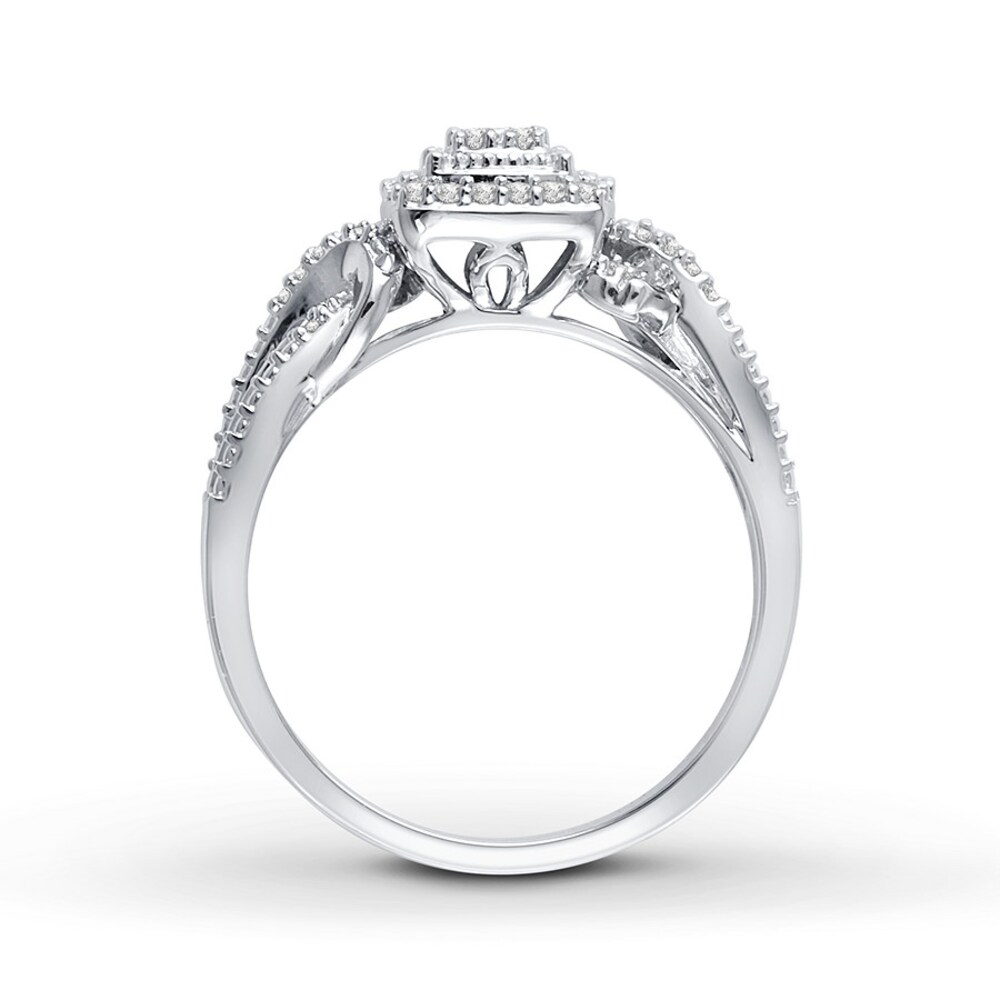 Diamond Promise Ring 1/5 ct tw Round 10K White Gold HQBsQbKA