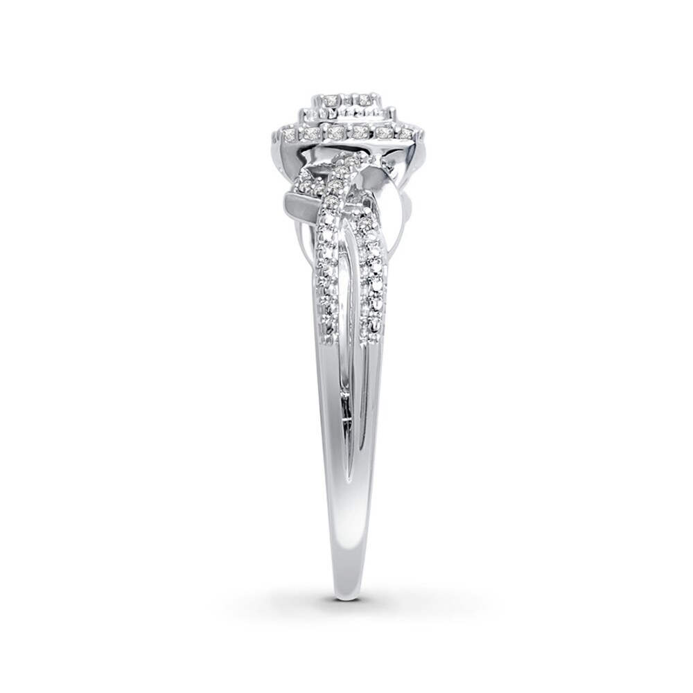 Diamond Promise Ring 1/5 ct tw Round 10K White Gold HQBsQbKA