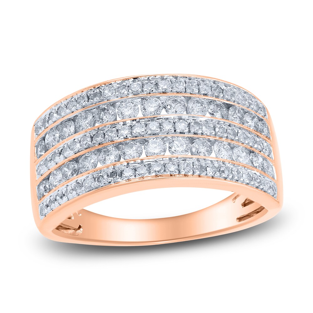 Diamond 5-Row Anniversary Band 1 ct tw Round 14K Rose Gold HdZKPvQE