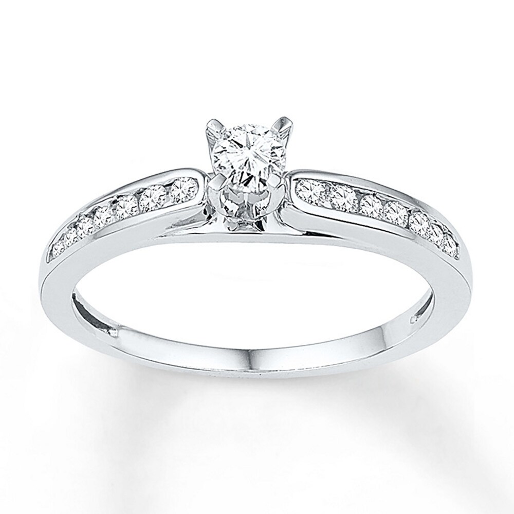 Diamond Promise Ring 1/3 ct tw Round-cut 10K White Gold Hiv5OVdP