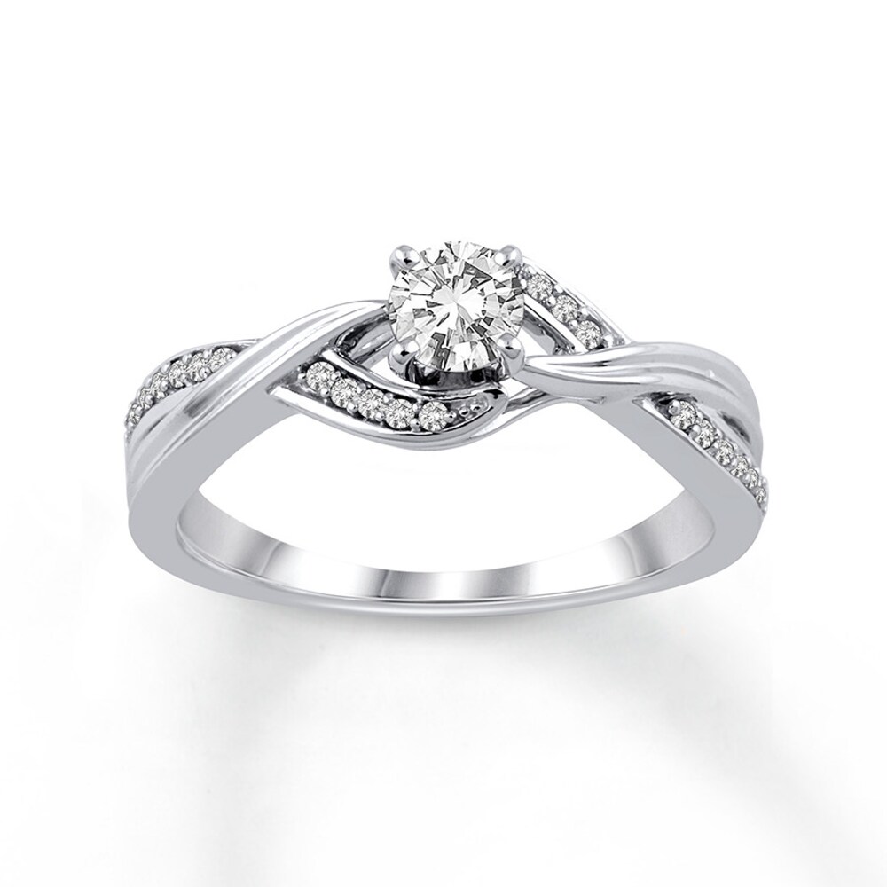 Diamond Promise Ring 1/3 ct tw Round 10K White Gold HnXNmlQA