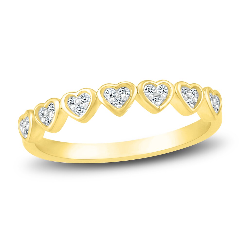 Diamond Heart Stackable Ring 1/8 ct tw Round 10K Yellow Gold HnZTJCz8