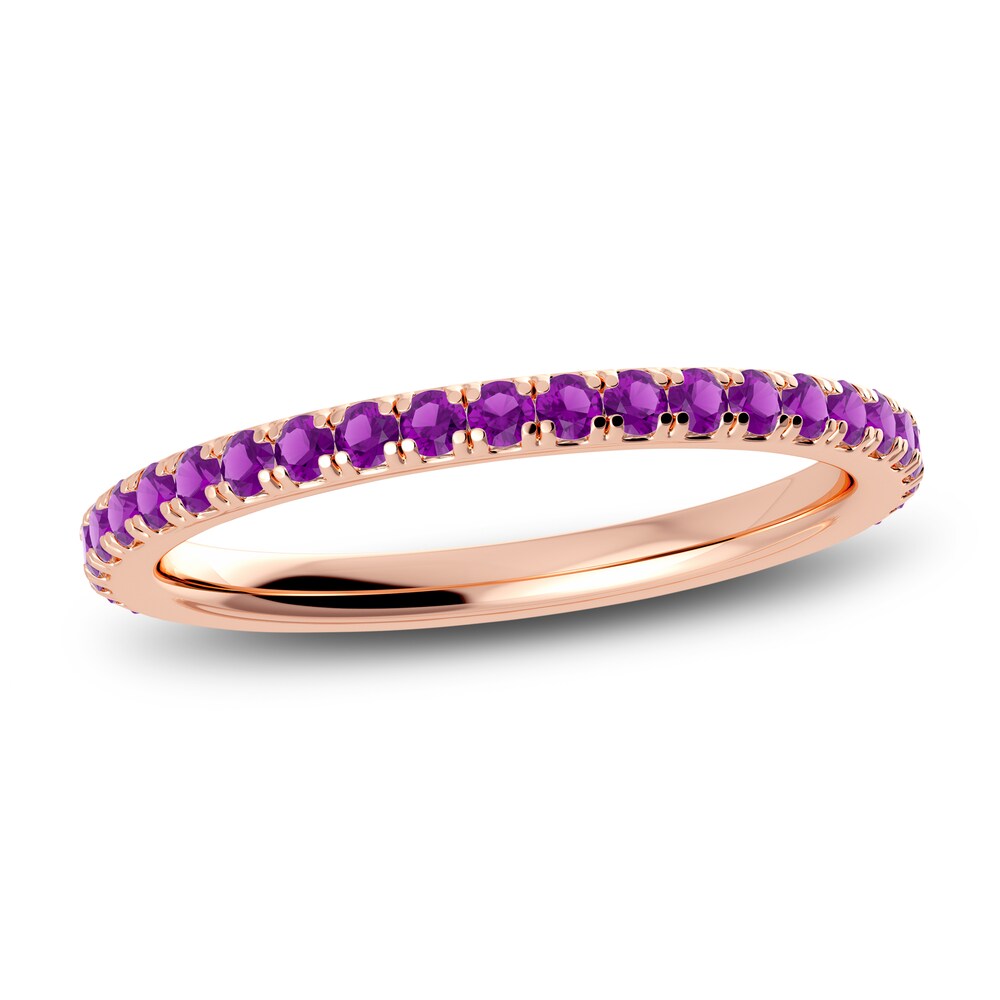 Juliette Maison Natural Amethyst Eternity Ring 10K Rose Gold Hr8jKsxO