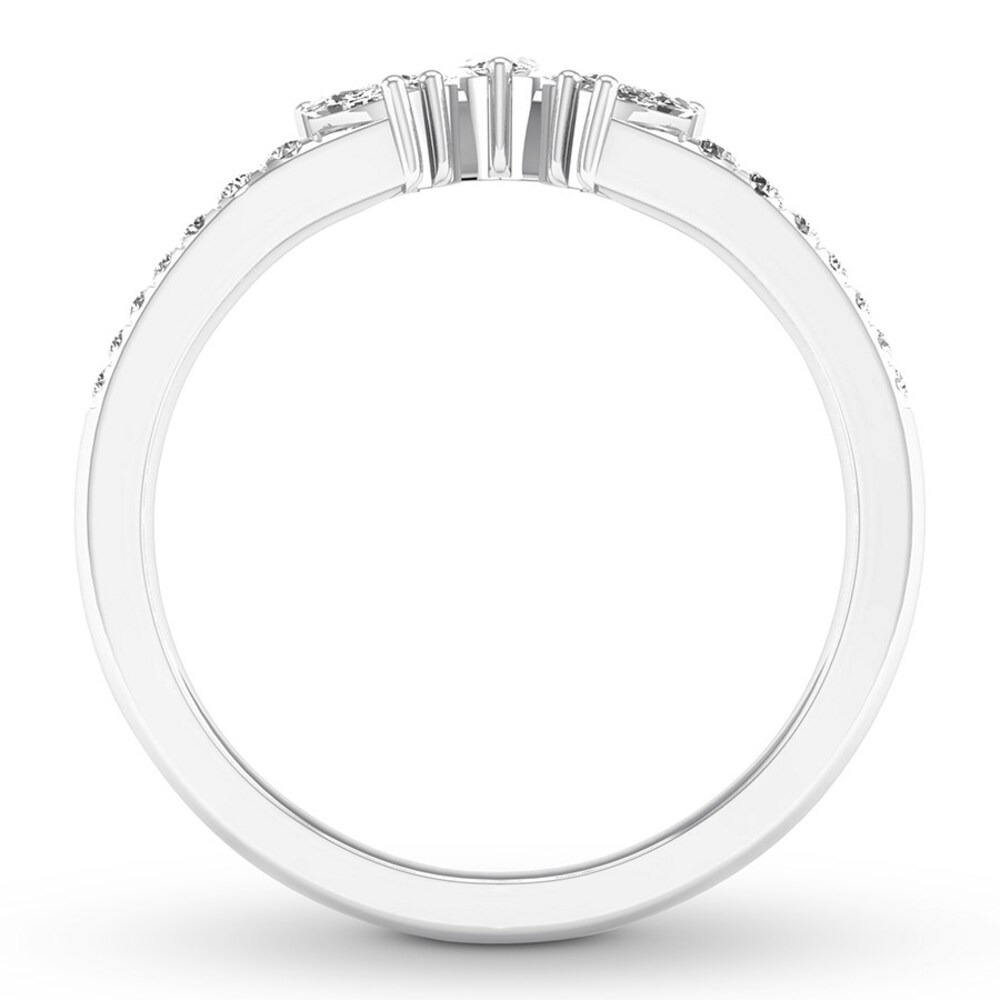 Diamond Contour Ring 1/3 ct tw Marquise/Round 14K White Gold I3xxFY03