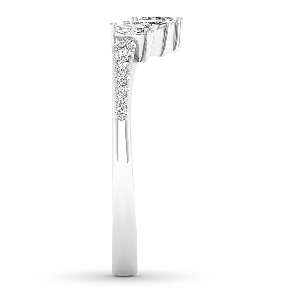 Diamond Contour Ring 1/3 ct tw Marquise/Round 14K White Gold I3xxFY03