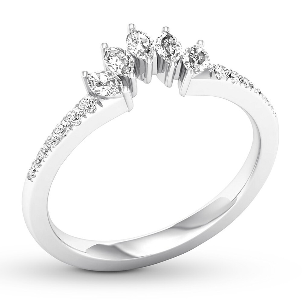 Diamond Contour Ring 1/3 ct tw Marquise/Round 14K White Gold I3xxFY03