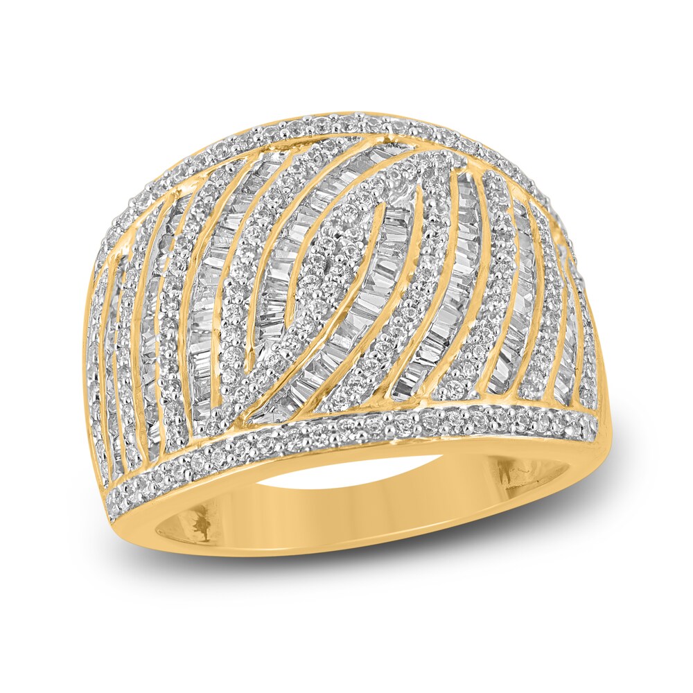 Diamond Ring 1 ct tw Round 14K Yellow Gold/Rhodium I76ngV9Y
