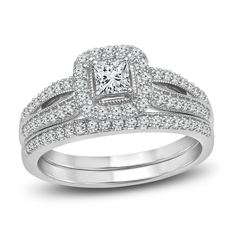 Diamond Bridal Set 3/4 ct tw Princess-cut 14K White Gold I7xQRvaA