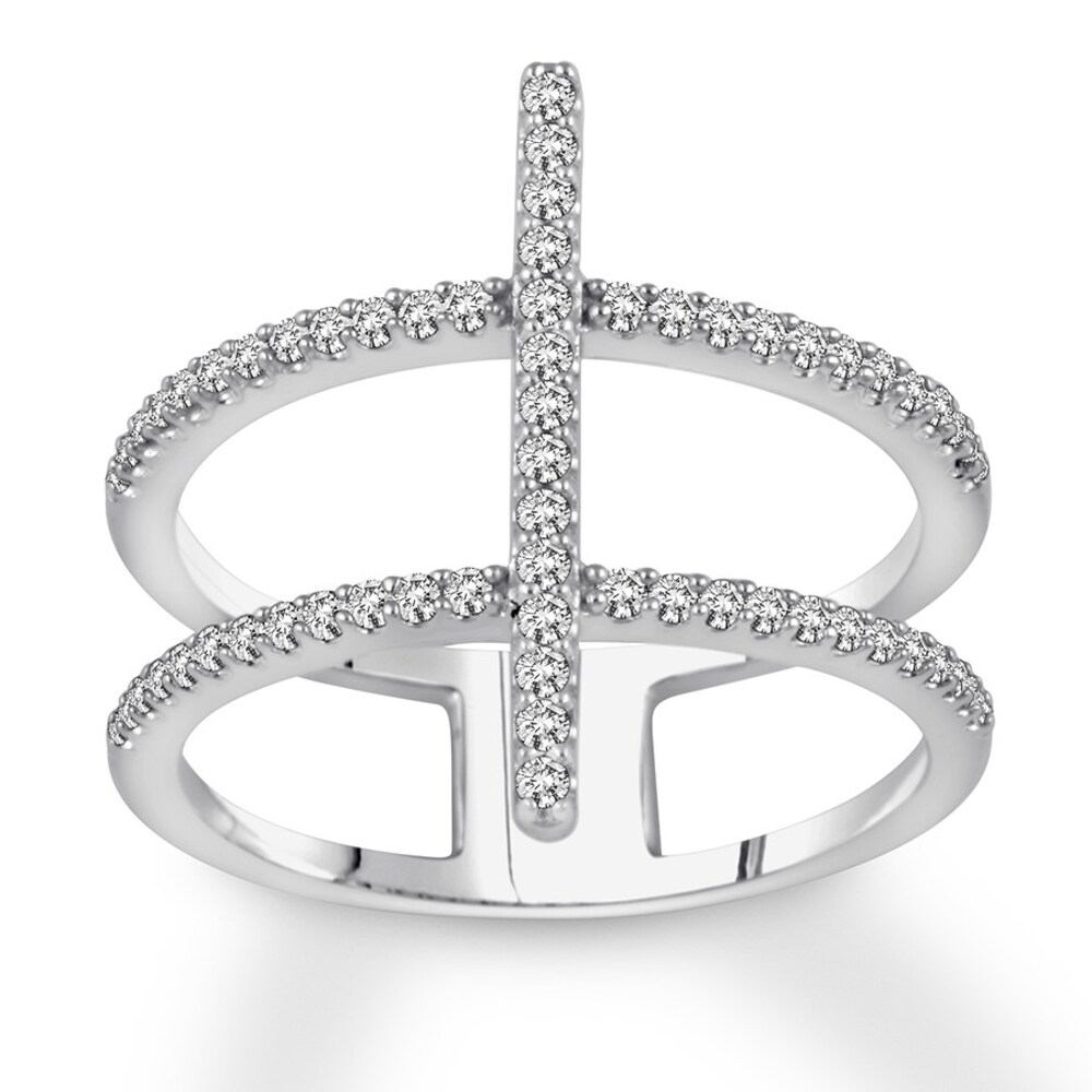 Diamond Ring 1/3 carat tw Round 10K White Gold IDW9wogn