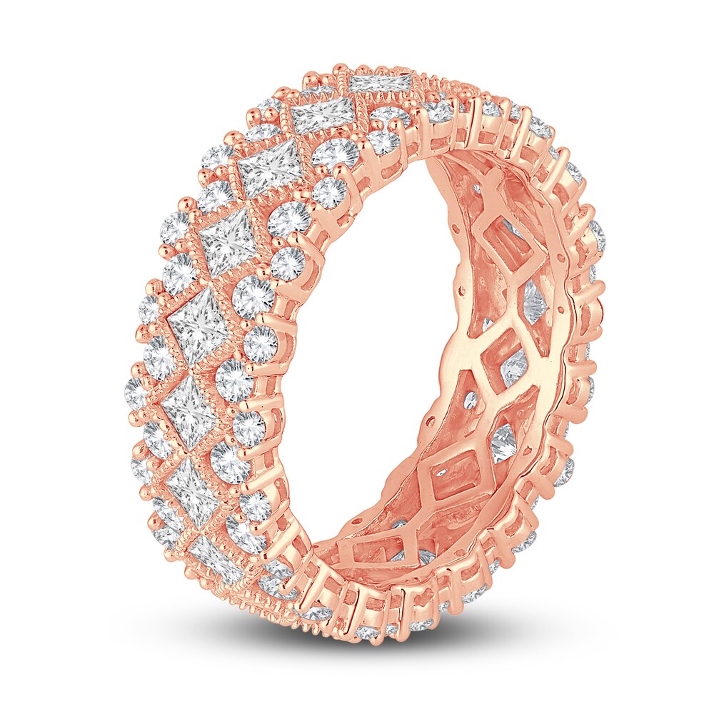 Diamond Eternity Ring 3 ct tw Round 14K Rose Gold IVycoeb0