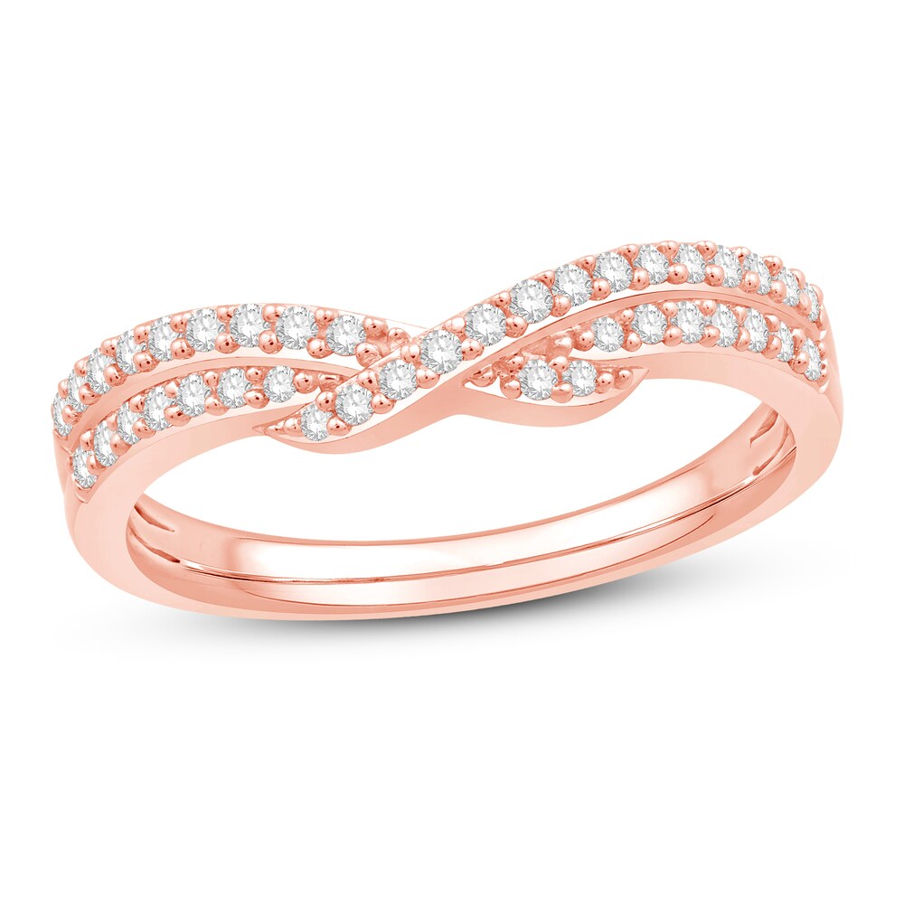 Diamond Contour Ring 1/4 ct tw Round 14K Rose Gold Iolt2qbY