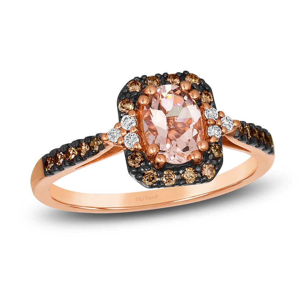 Le Vian Natural Morganite Ring 1/4 ct tw Diamonds 14K Strawberry Gold IsG5SdAB