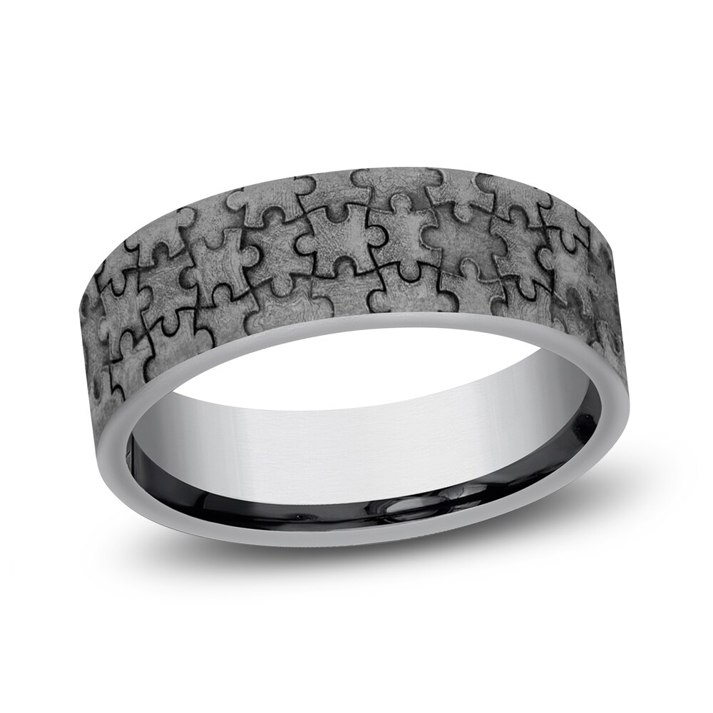 Men's Puzzle Wedding Band Tantalum 7.0mm J083dv2y