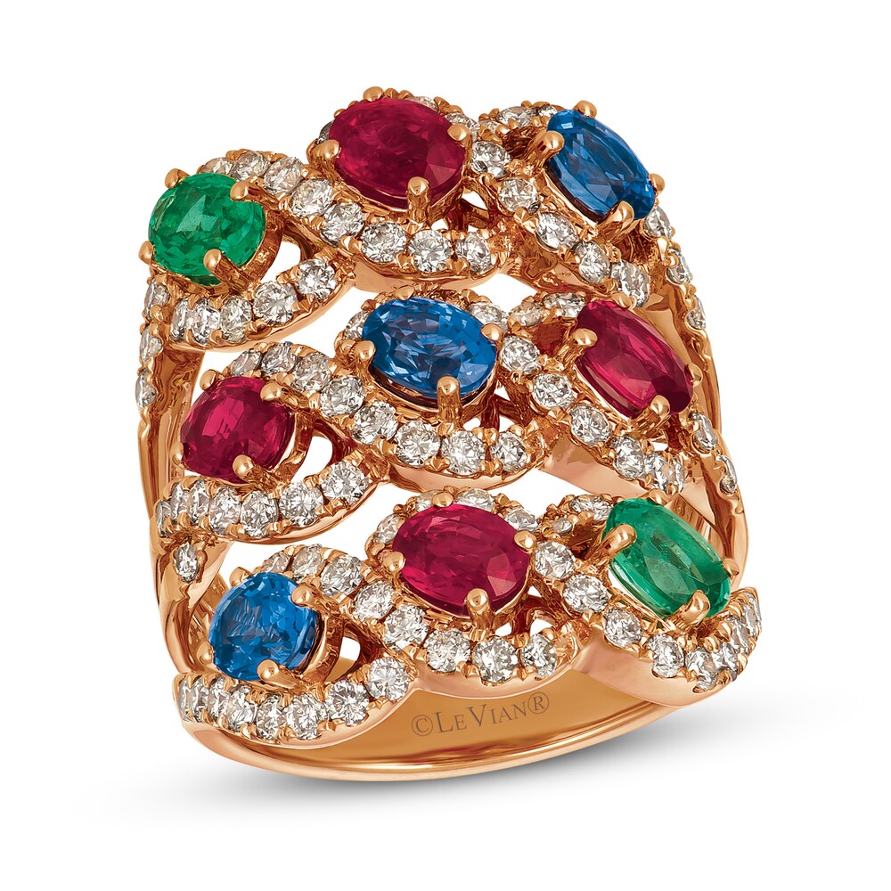 Le Vian Creme Brulee Multi-Gemstone Ring 1-3/4 ct tw Diamonds 14K Strawberry Gold JKHKcGss
