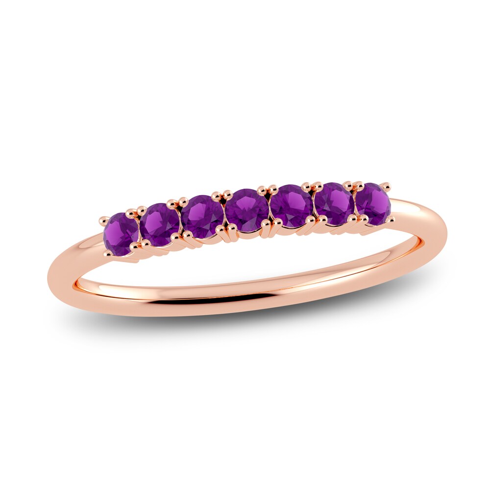 Juliette Maison Natural Amethyst Half Eternity Ring 10K Rose Gold JM0yNxHm