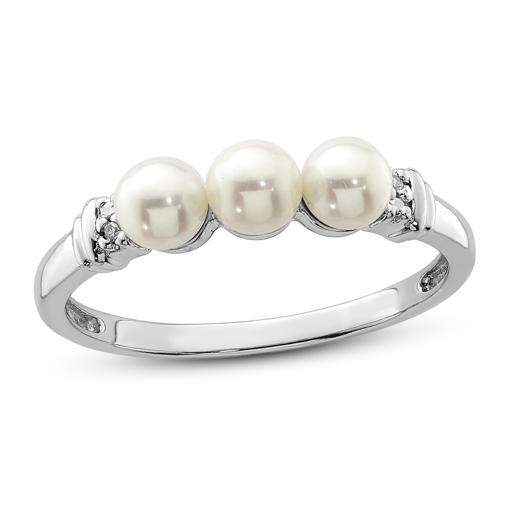 Cultured Freshwater Pearl Ring Diamond Accent Sterling Silver JNxJJCBH