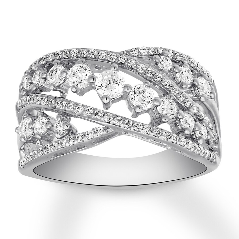 Diamond Ring 1 carat tw Round-cut 14K White Gold JX9ocgWV