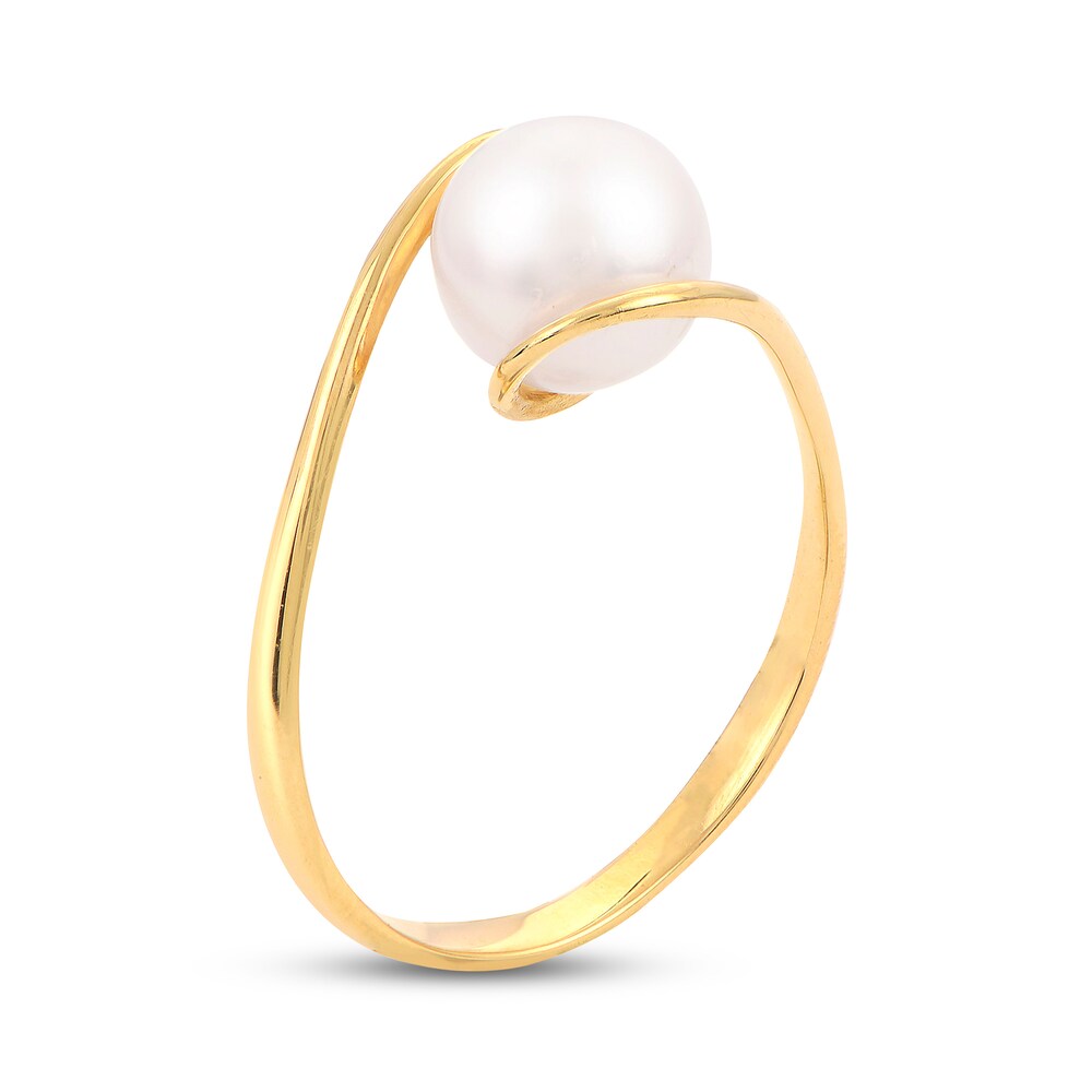 Cultured Freshwater Pearl Engagement Ring 14K Yellow Gold JXNOC4hW