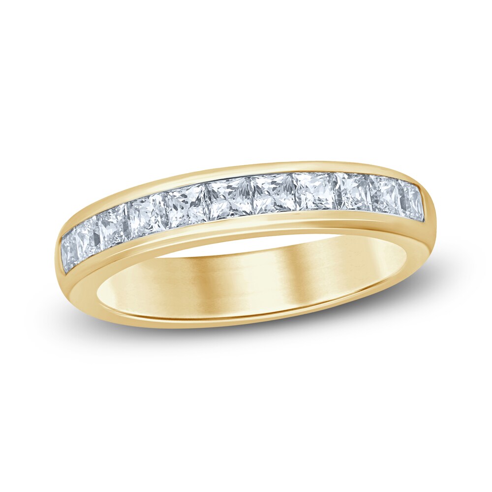 Diamond Wedding Band 1 ct tw Princess 14K Yellow Gold Je1QWmgP