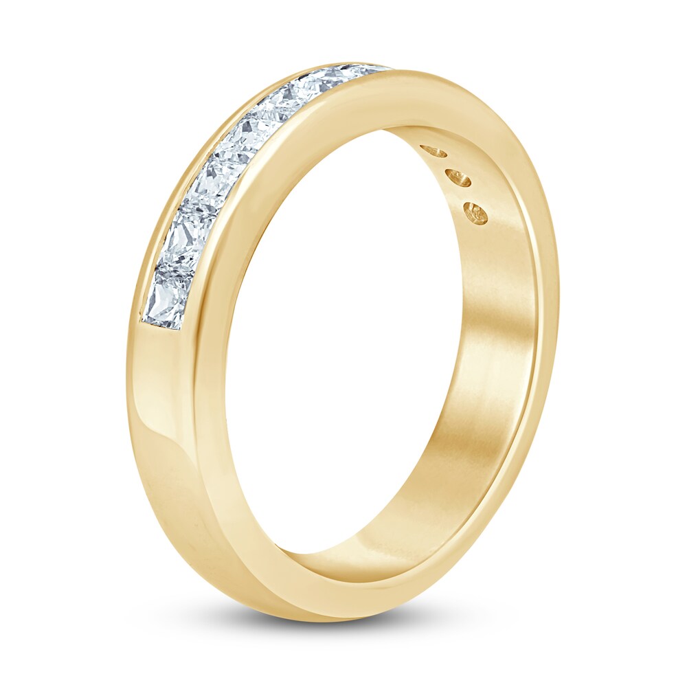 Diamond Wedding Band 1 ct tw Princess 14K Yellow Gold Je1QWmgP